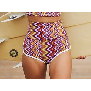 NEW SALT GYPSY FREE PEOPLE BETTY BOYSHORT SURF BOTTOMS SWIM SWIMSUIT SZ L